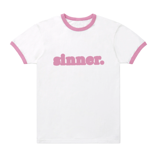 Pink Sinner Ringer Tee